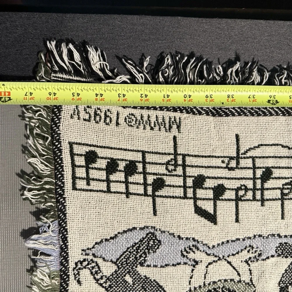 Merry Christmas To You Singing Mice‎ Tapestry Throw Blanket 64 x 46 MWW Fringed